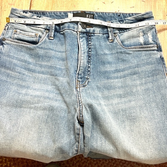 KUT from the Kloth “Meg” Fab Ab,High-Rise Jeans, Light Wash,wide,Raw Hem,Size 8L - Picture 7 of 10